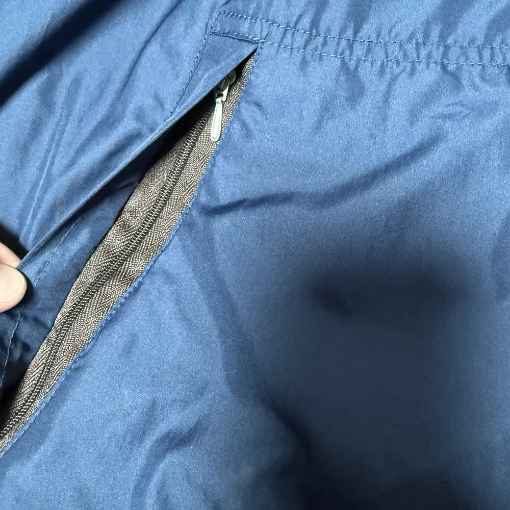 Nike Jacket Men's Medium Brown Blue Color Block Full Zip Track‎ 90s Vintage